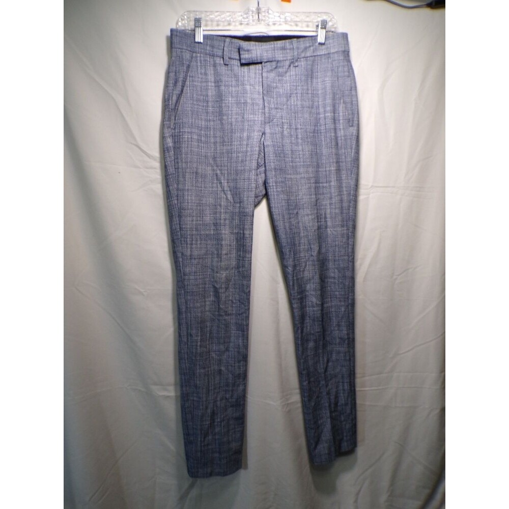 ASOS Women's Dress Pants Gray Plaid Flat Front Straight 30W 32L